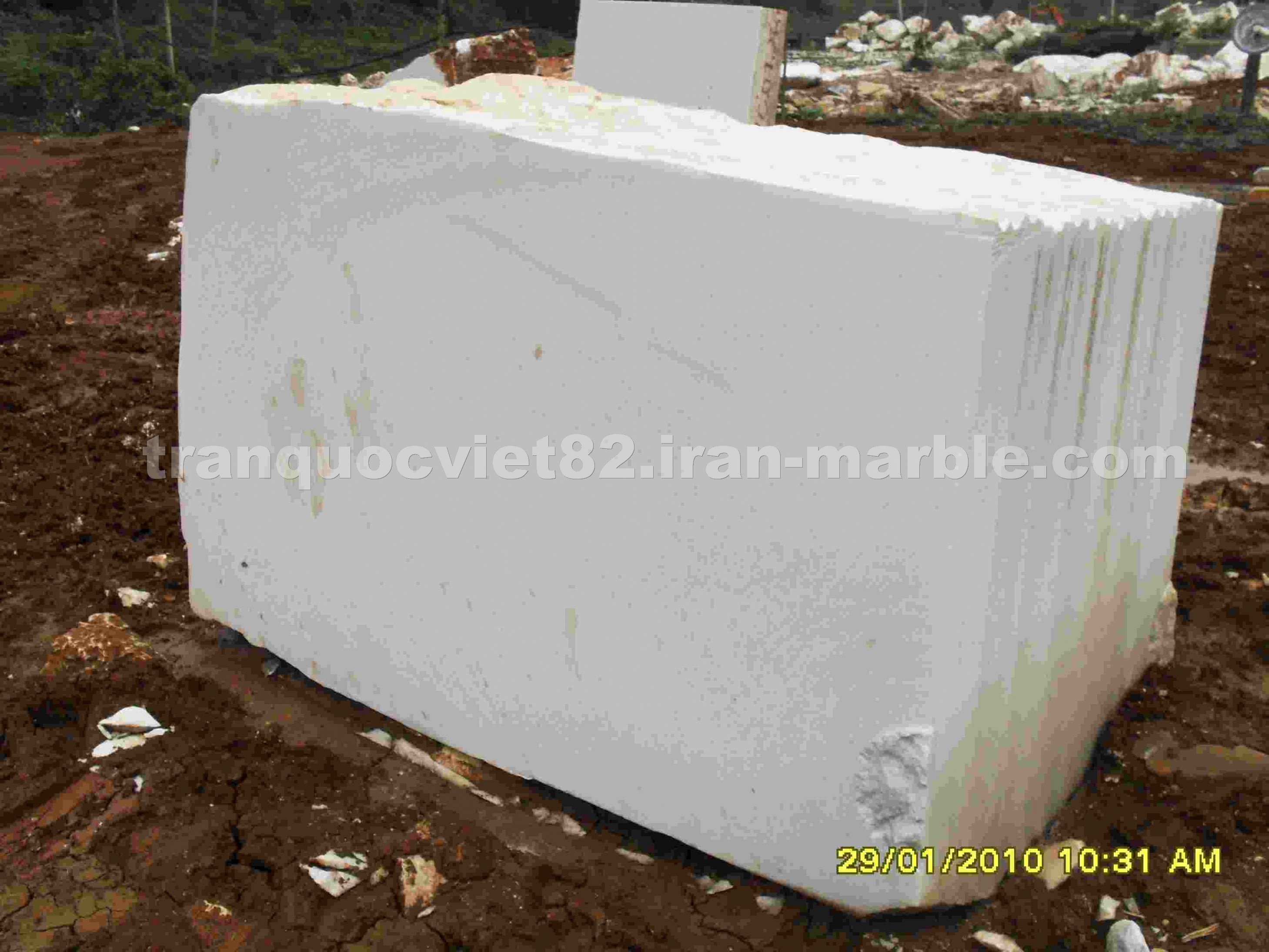 White marble block