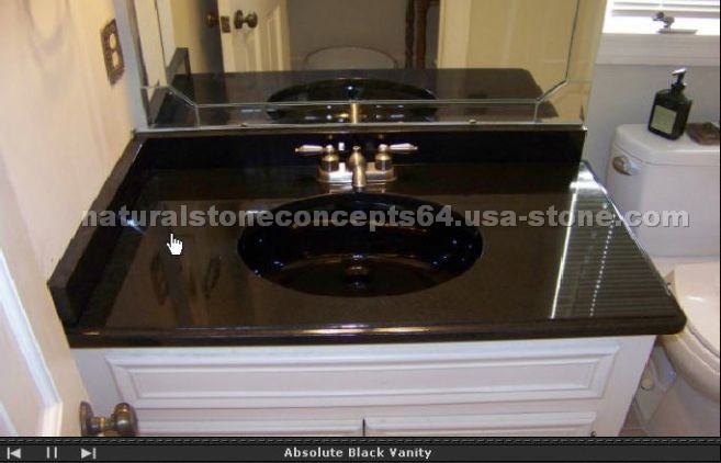 Absolute Black granite vanity