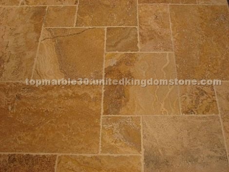Yellow Travertine Brushed Chipped edge