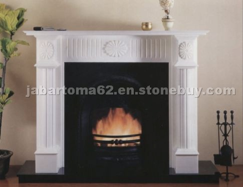 Fireplace in White Marble