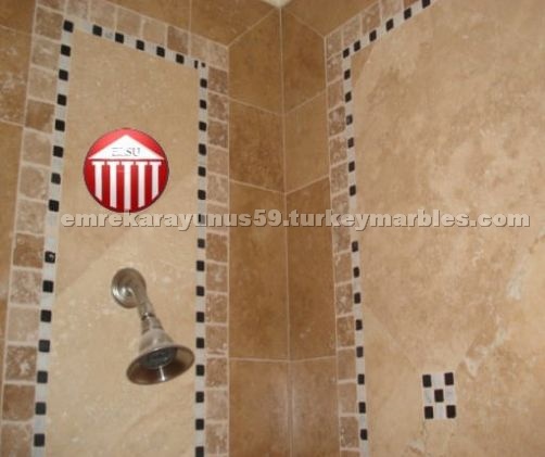 Travertine bath wall covering Travertine bath wall covering