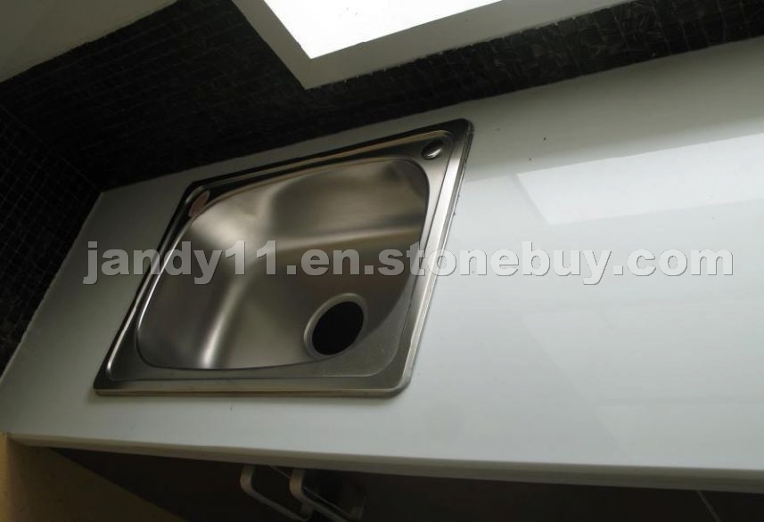 Artificial white marble countertop