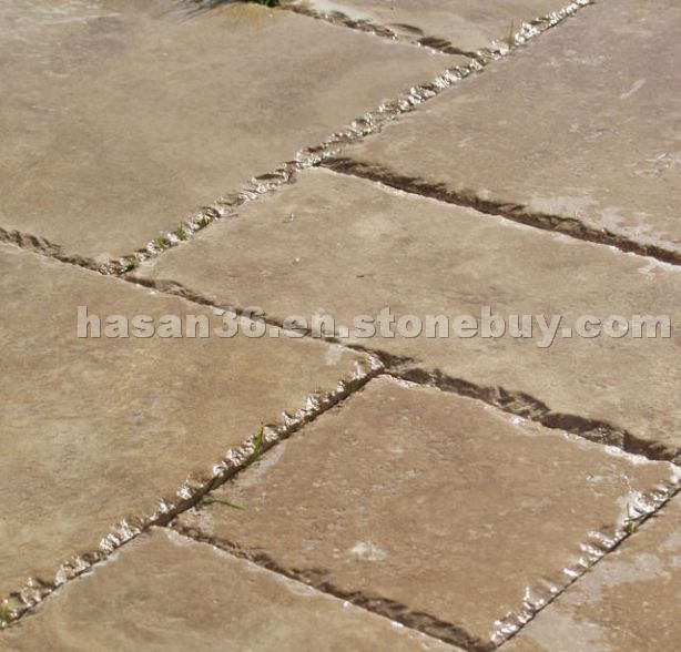 Travertine Brushed & Chiseled Edge