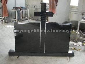 Black granite tombstone