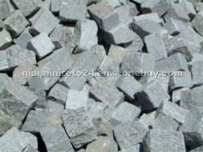 Grey granite cube stone