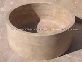 Classic Straight Travertine Bowl