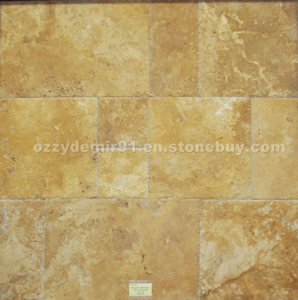 Byzantine Gold Travertine French Pattern