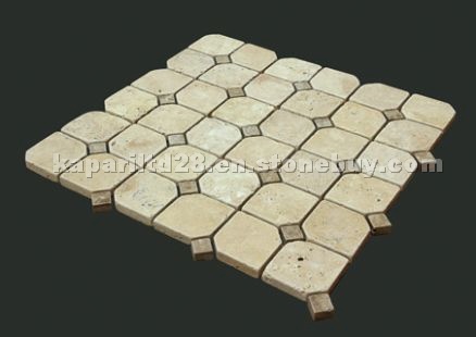 Noce Travertine Tumbled Mosaics