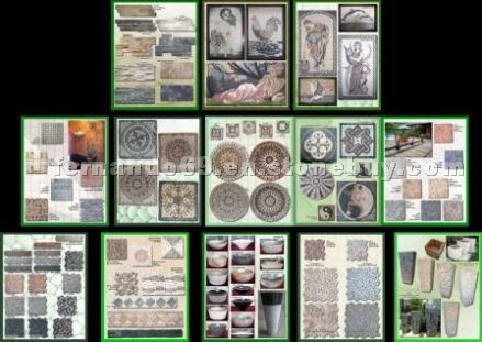MOSAIC STONE,PEBBLES,WALL CLADDING,STONE PARQUET