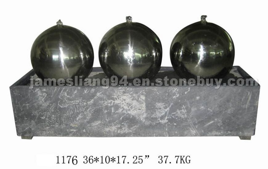 FSF1176 outdoor stone fountian w/gazing balls