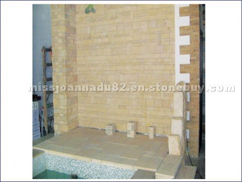 Beige limestone wall Beige limestone wall