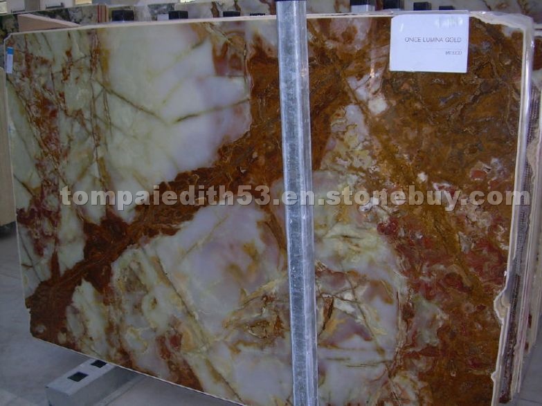 Onice Lumina Gold Slabs, Onyx Pina