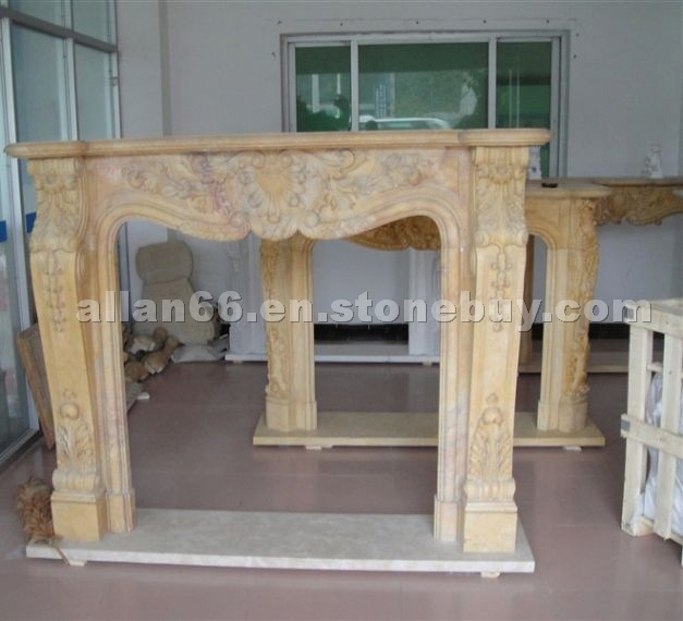 Yellow Marble Fireplace