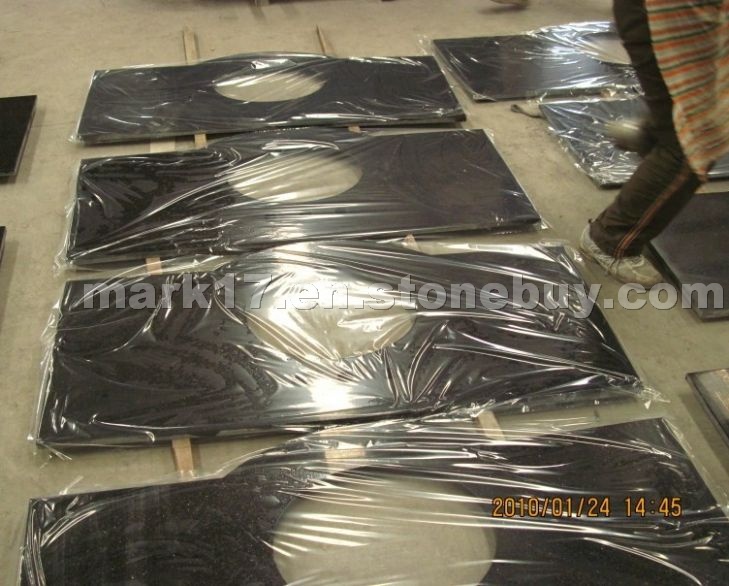 Black granite vanity tops
