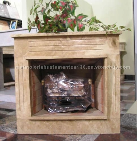 Natural stone fireplace