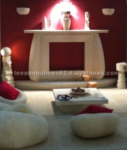 Camino Moderno Fireplace in Lecce limestone