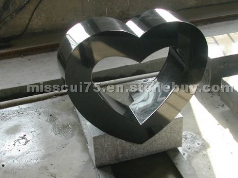 Chinese Black Granite Tombstone