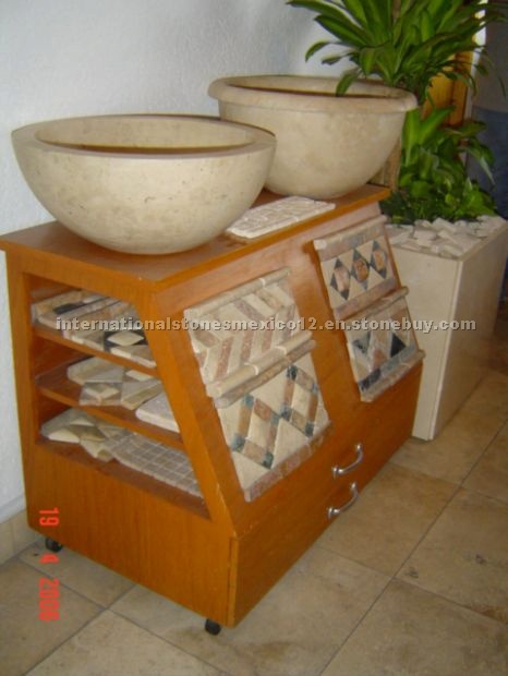 Travertine wash basins, sinks, moldings