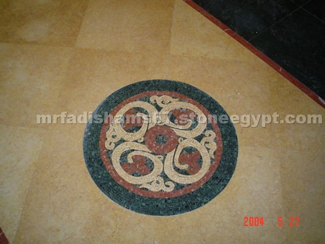 Gold Marble Floor Tile, Mosaic Medallion Gold Marble Floor Tile, Mosaic Medallion