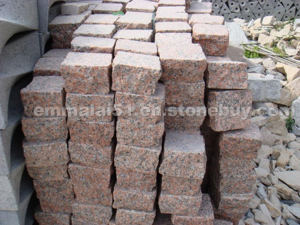 Red granite cube stone Red granite cube stone