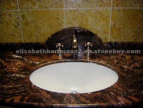 Rosso Sequoia and Giallo Reale Vanity Top