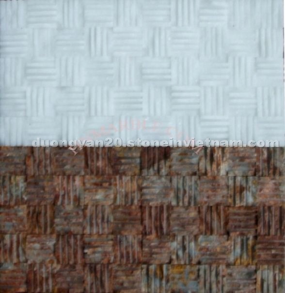 Natural split white marble mosaic