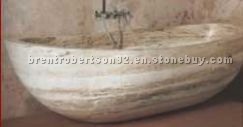 White Travertine bath tub