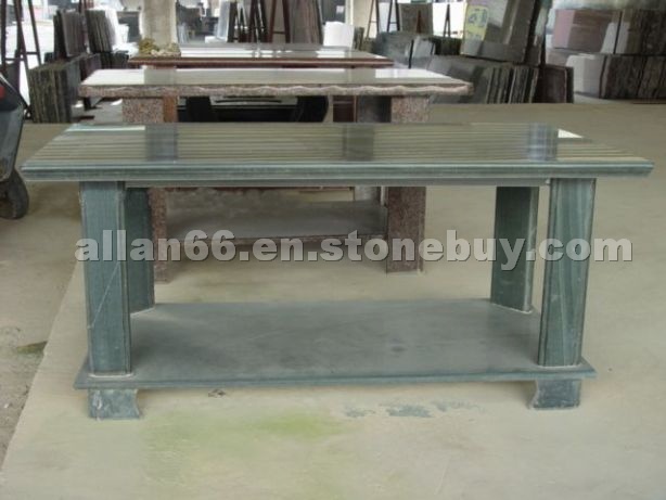 green marble table