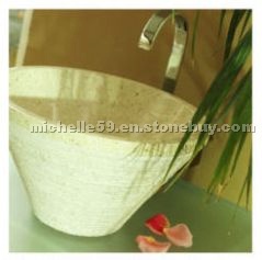 Angular Ribbed Edge Limestone Bowl