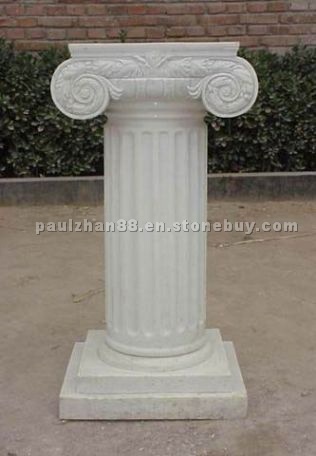 White marble garden column White marble garden column
