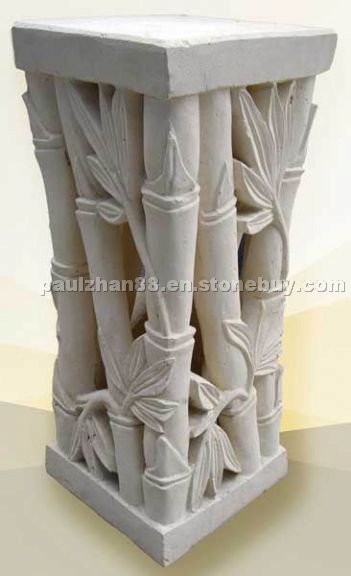 White marble garden pillar White marble garden pillar