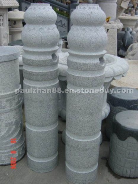 Grey granite garden pillars Grey granite garden pillars