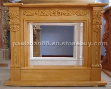 Khaki marble fireplace Khaki marble fireplace