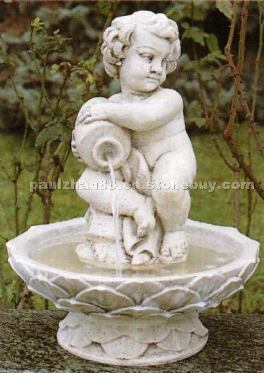 Beige stone fountain Beige stone fountain