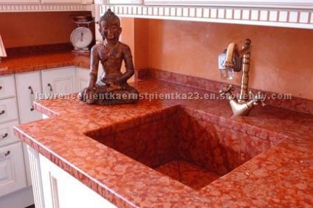 Red Asiago marble countertops