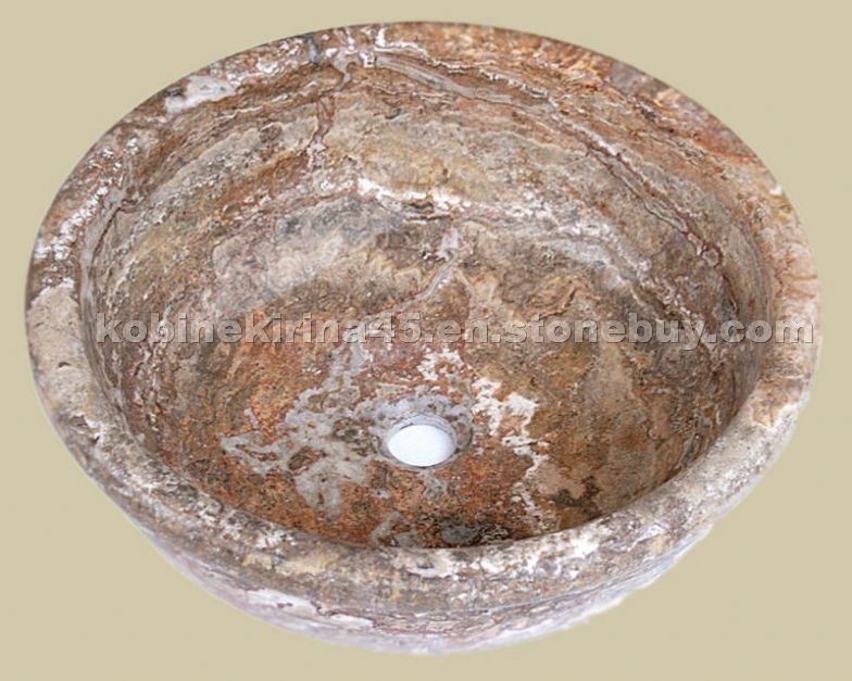 Scabos travertine massive wash basin