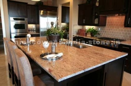 Indian Golden Granite Kitchen Island