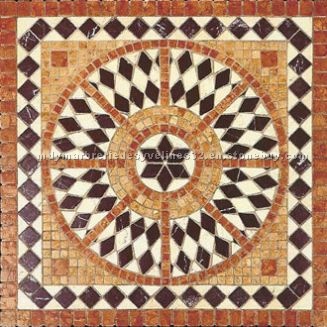 Floor inlay mosaic medallions