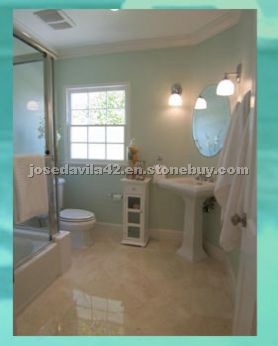 Beige Marble Floor Tiles, Bath Design