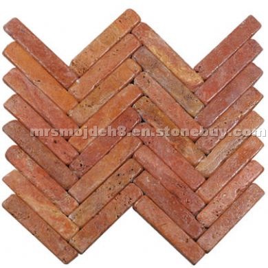 Antiquated Red Travertine Mosaic