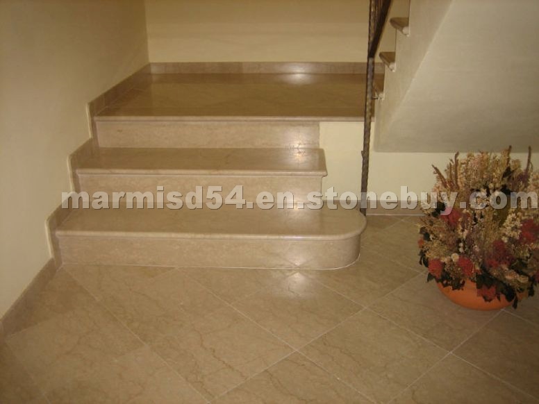 Botticino Marble Stairs and Floor Tiles