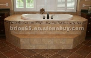 Marble bathtub surround, deck