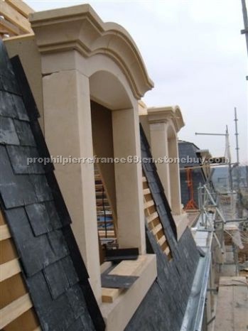 Massive stone cornice