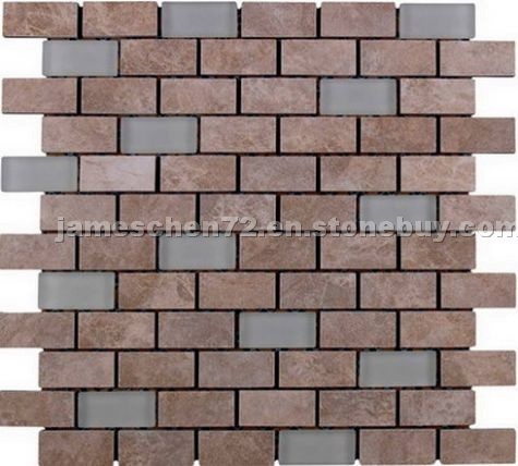 Stone mixed glass mosaic