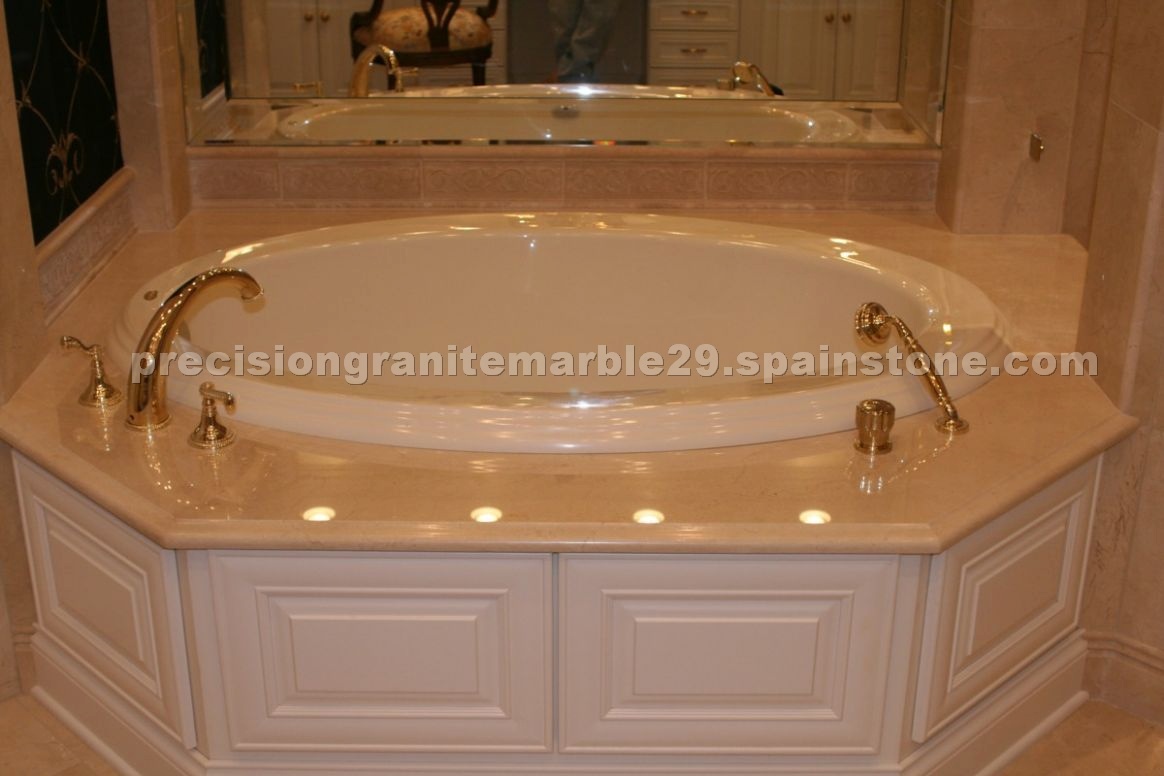 Crema Marfil Tub Deck