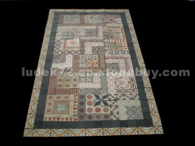 Antique patchwork floor tiles