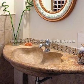 Bathroom sink in scabas rose
