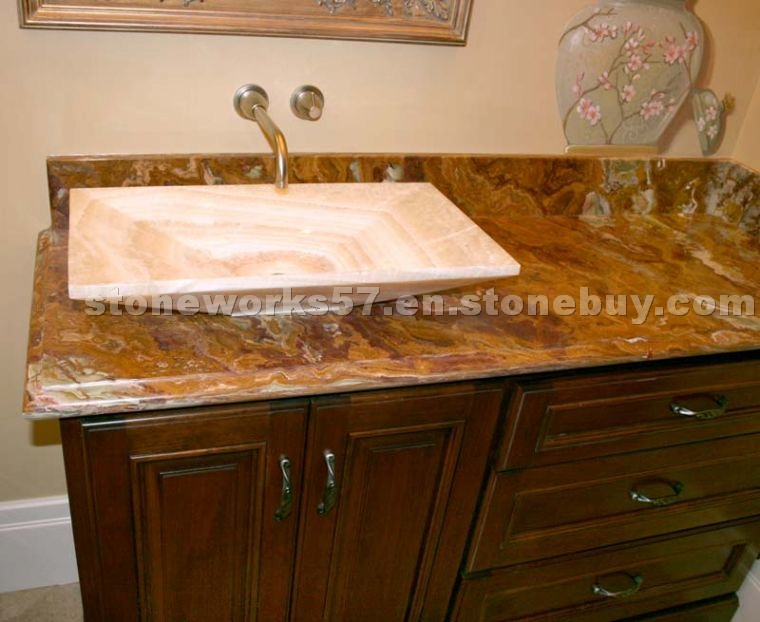 Multicolor Red Onyx Vanity Top