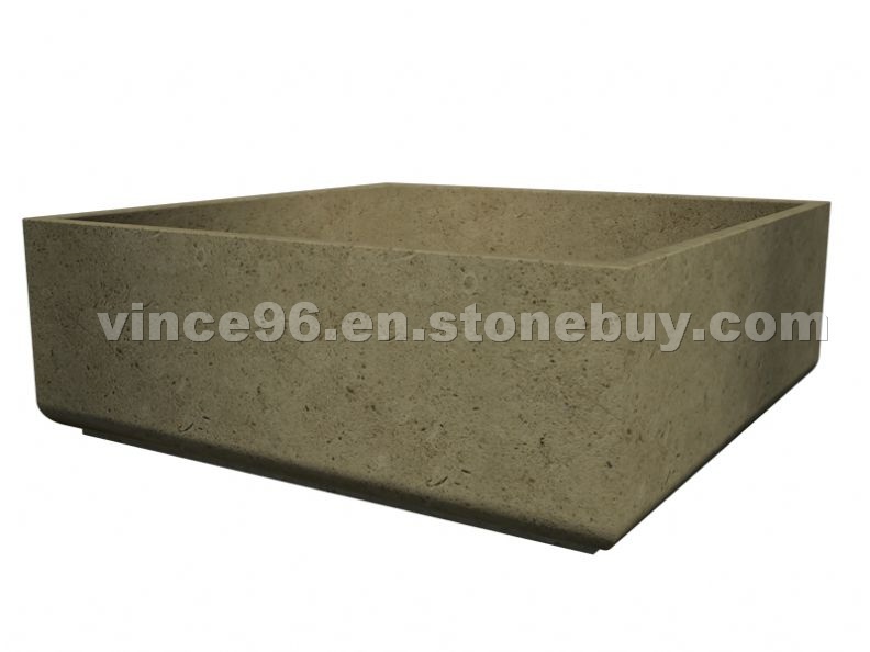 Square Cast Stone Planter  - AAPL003