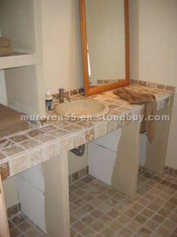 Antiquated Travertine Vanity